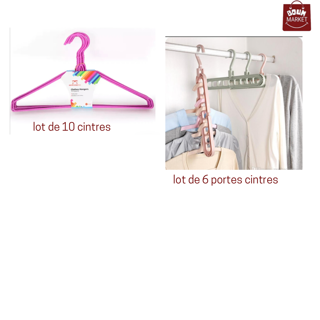 Pack: porte cintres +cintres en fer