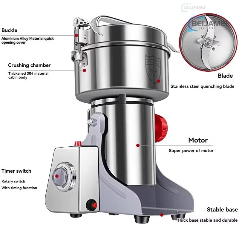 Moulin à grains professionnel en inox – 5 kg