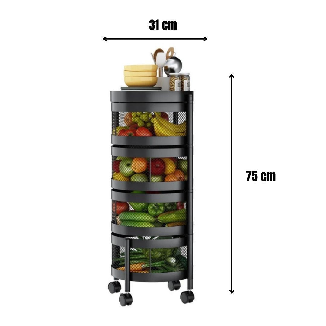 Chariot de rangement légumes 4 niveaux