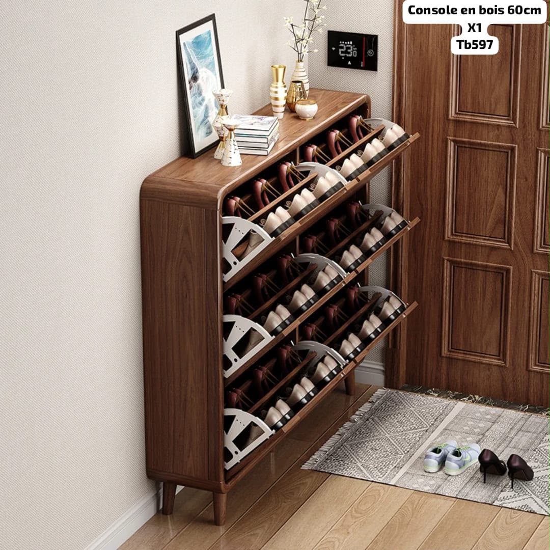 Meuble à Chaussures Élégant 6 Compartiments – Rangement Grande Capacité