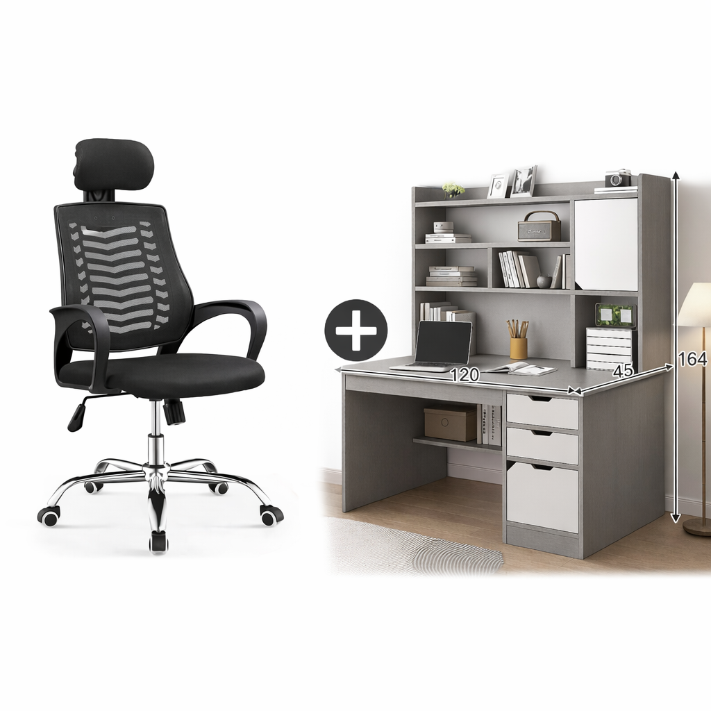 Pack bureau moderne + chaise, montage et livraison offerts