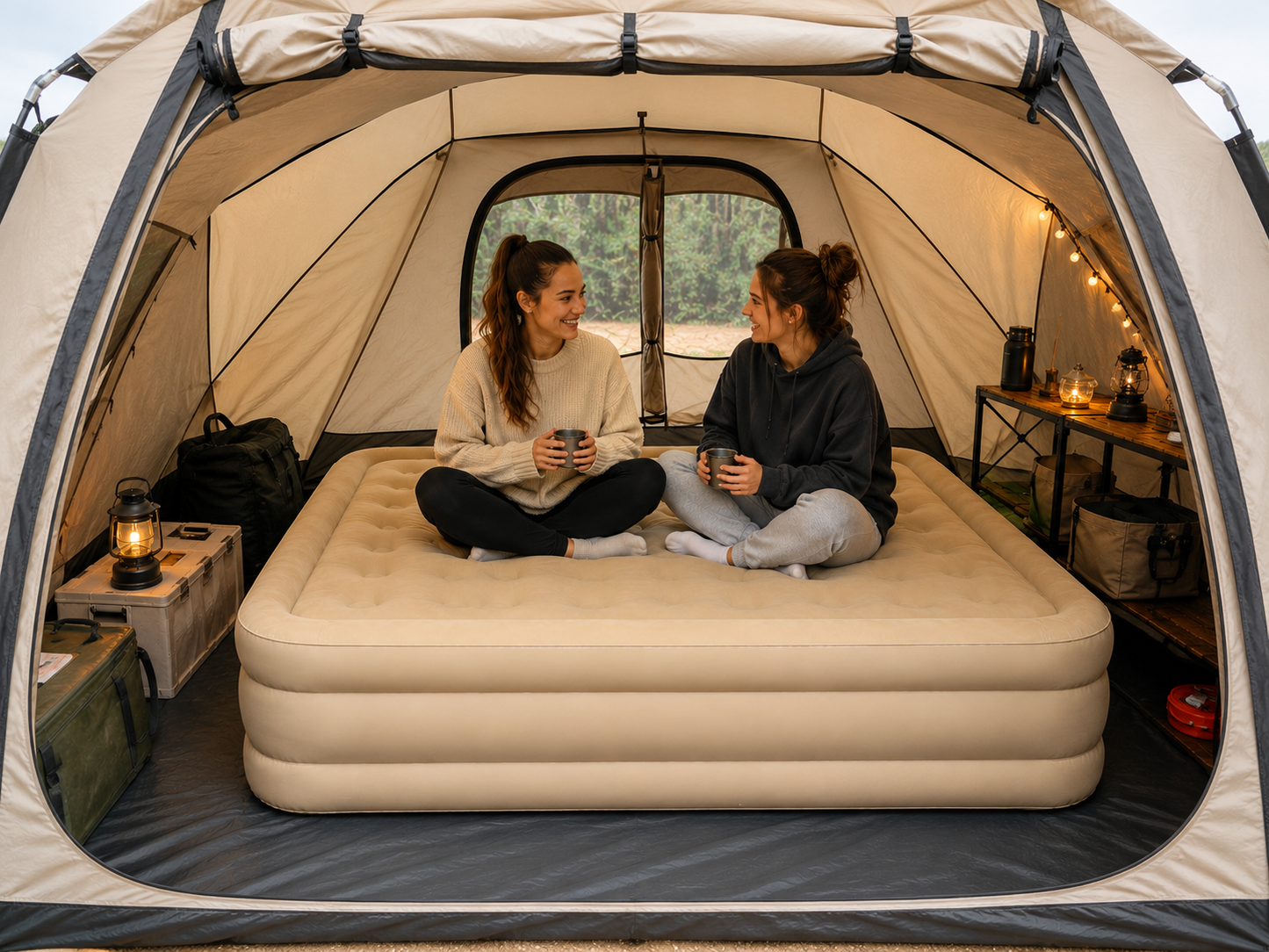 Matelas gonflable 2 places avec pompe intégrée