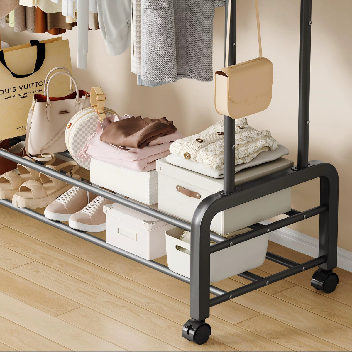 Penderie de Rangement Multifonction – Vêtements & Chaussures 68 kg