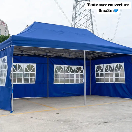 Bâche de Tente 6m/3m pliable avec couverture