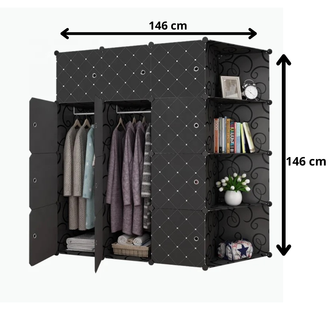 Armoire 3 battants en plastique plus 4 étagère