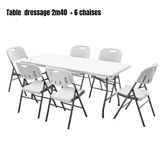 Table dressage 2m40 + 6 chaises