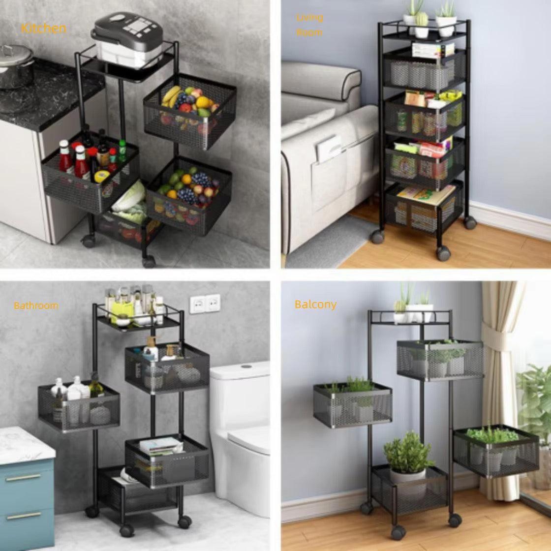 Chariot de Rangement 6 Paniers – Multifonction & Pratique