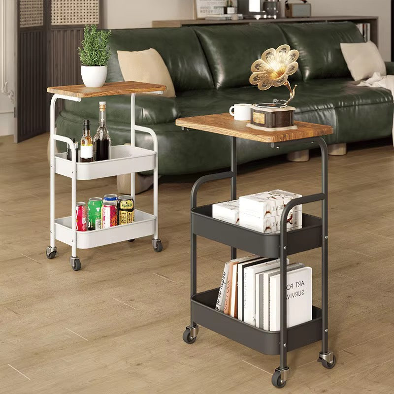 Chariot 3 Niveaux avec Plateau en Bois – Élégant & Multifonction