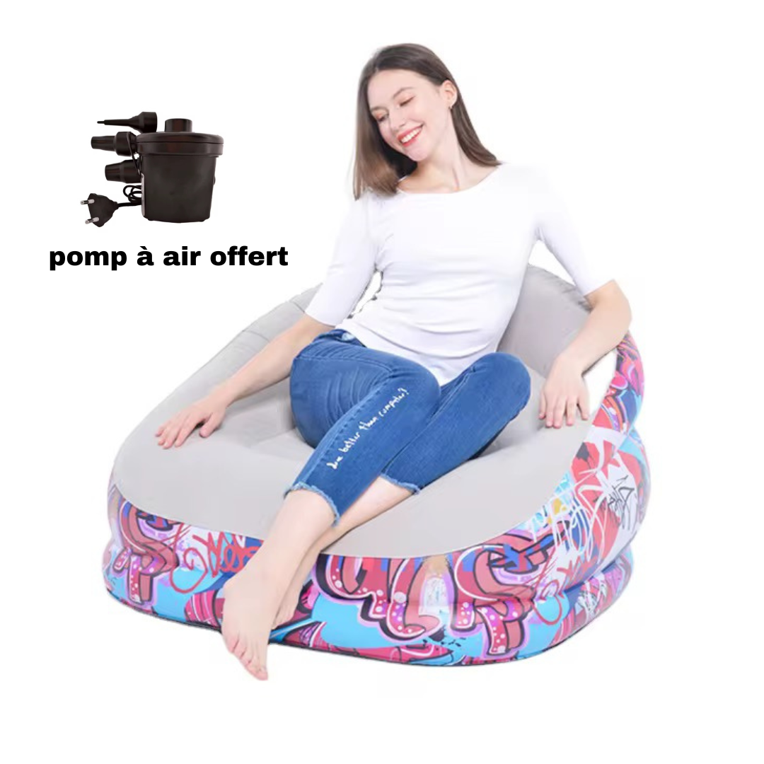 Fauteuil gonflable plus pompe à air offert