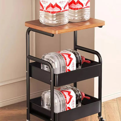 Chariot 3 Niveaux avec Plateau en Bois – Élégant & Multifonction