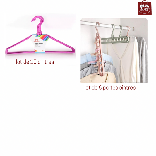 Pack: porte cintres +cintres en fer