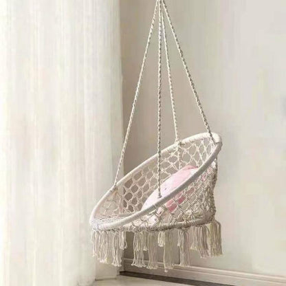 Balançoire Hamac 2 places en corde de coton tricotée Chaise suspendue pivotante
