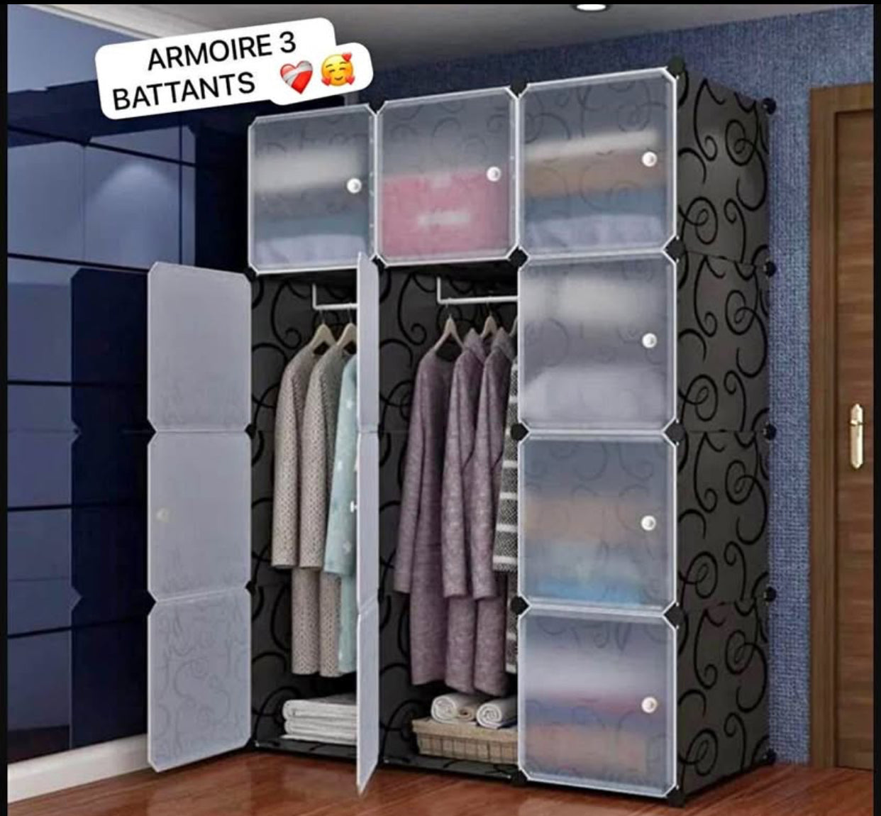 Vente Armoire 3 battants en plastique