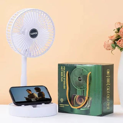 Ventilateur de table rétractable rechargeable 3 vitesses