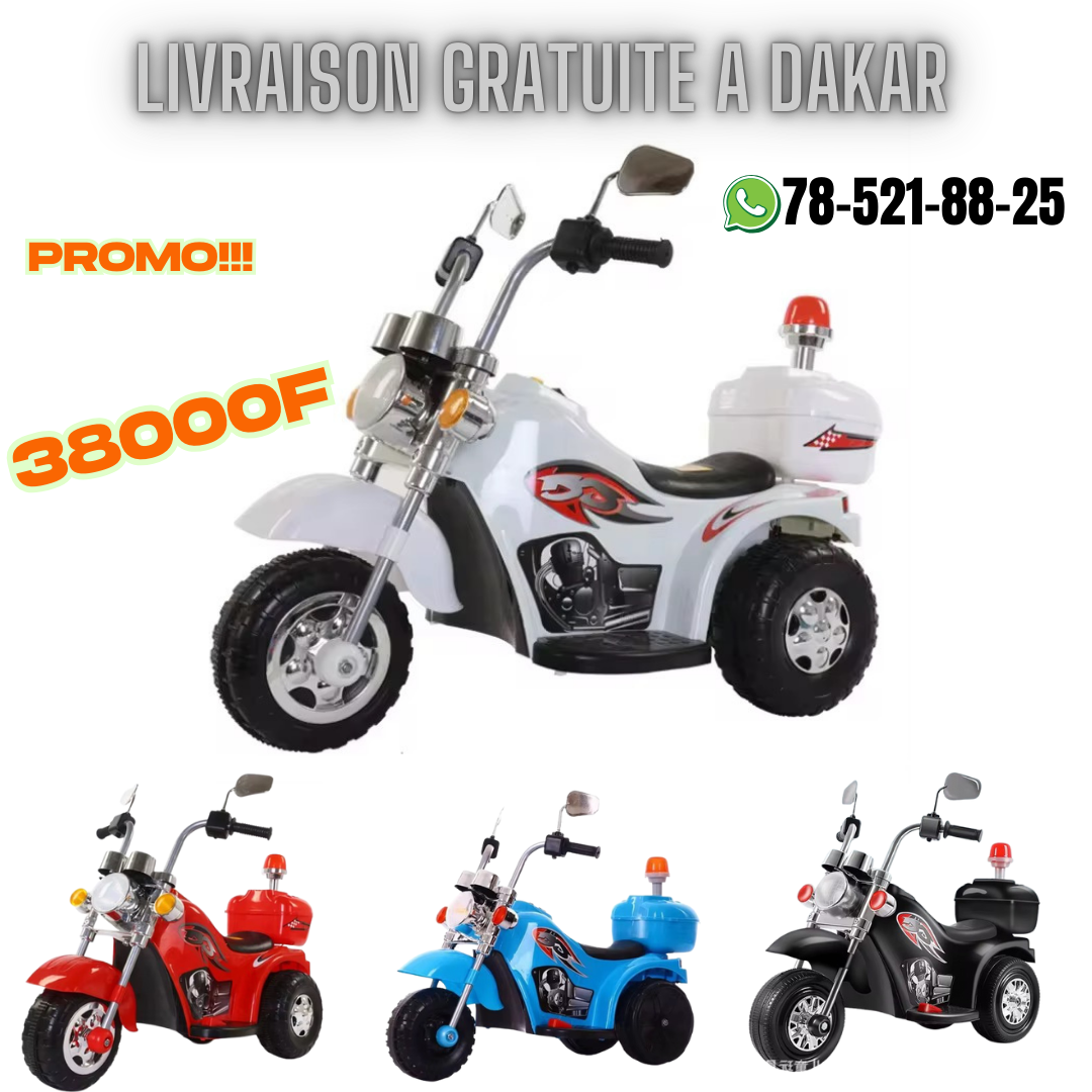 Moto électrique enfant 1‑4 ans – batterie 6V, lumières LED