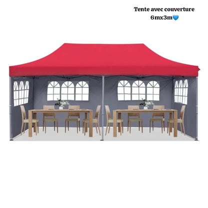 Bâche de Tente 6m/3m pliable avec couverture