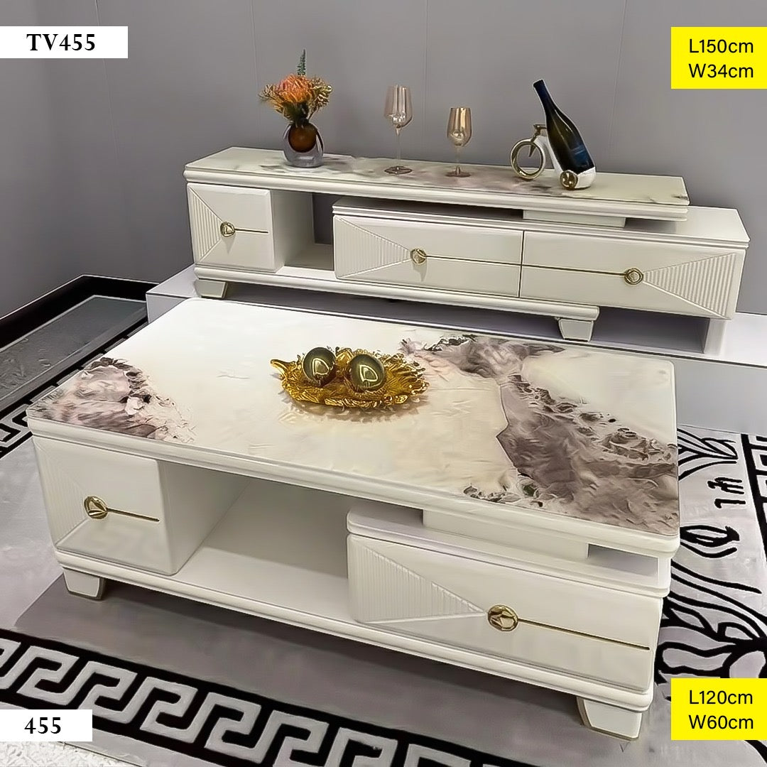 ✨ Titre : Ensemble Meuble TV & Table Basse Moderne