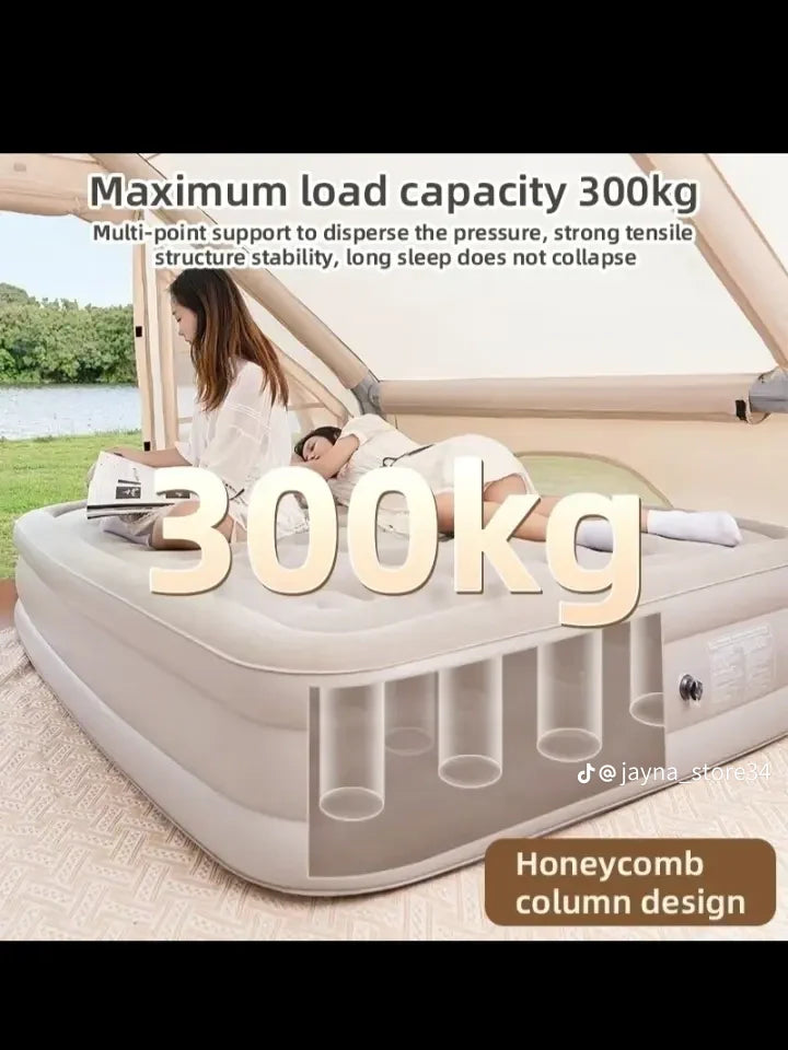 Matelas gonflable 2Places avec oreillers et pompe électrique intégré
