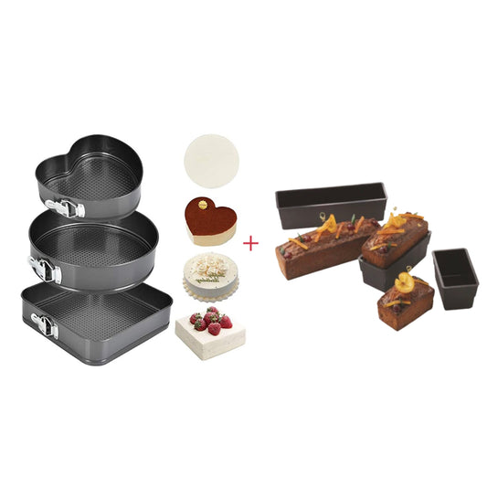 Pack d’un moule à gâteau 3 pièces plus moule rectangulaire
