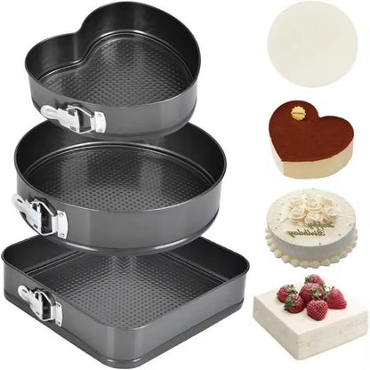 Moule à gâteau 3 pièces ( cœur; carré et rond )