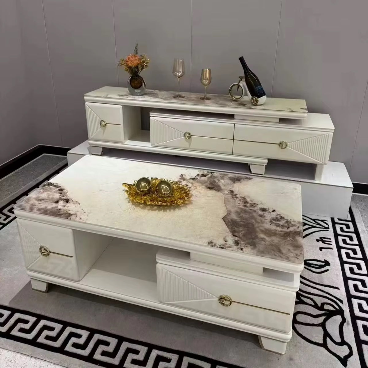 ✨ Titre : Ensemble Meuble TV & Table Basse Moderne