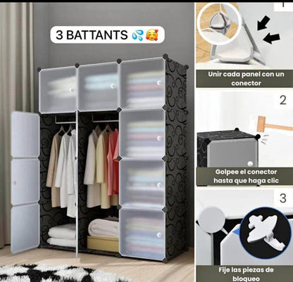 Vente Armoire 3 battants en plastique
