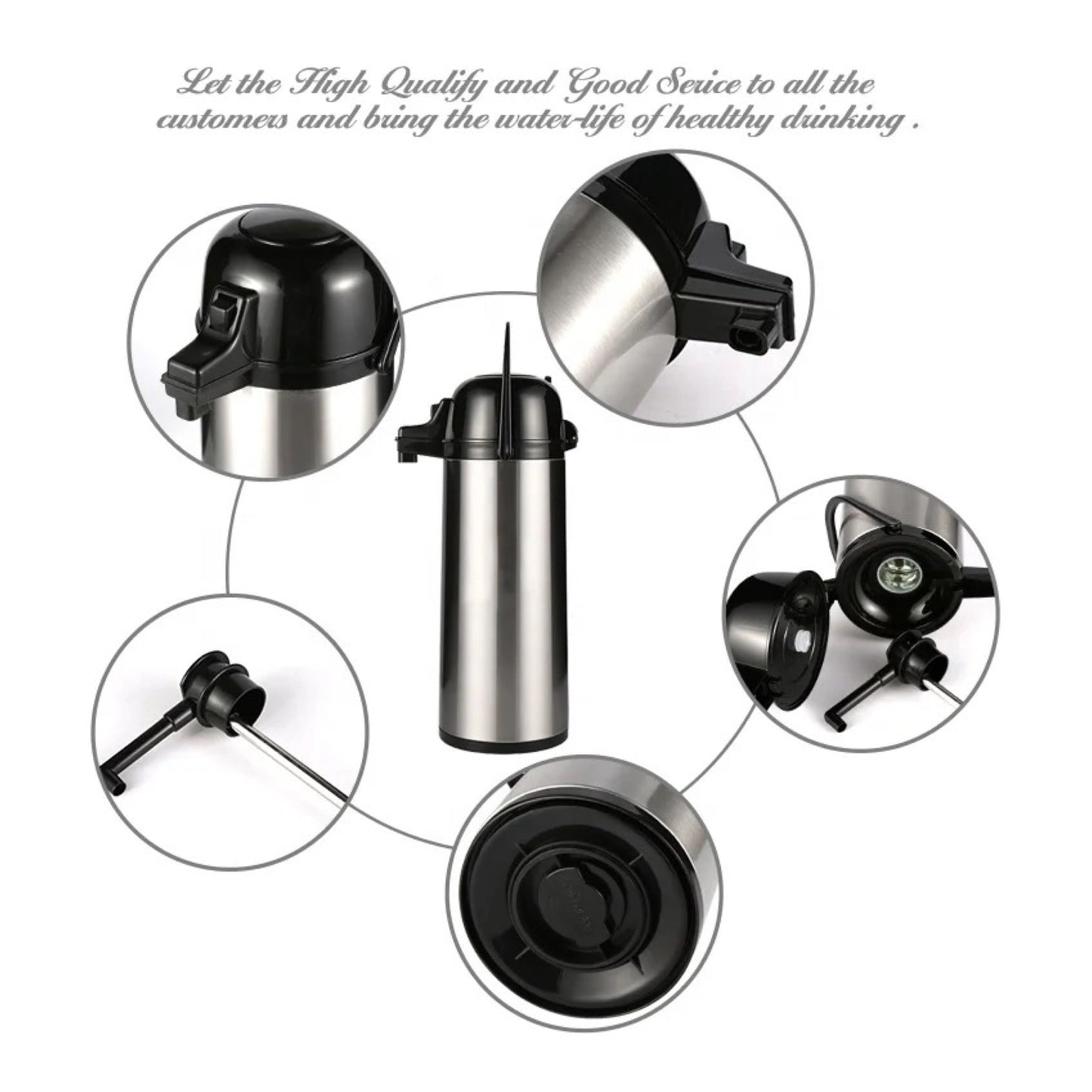Thermos pompe 2 litres