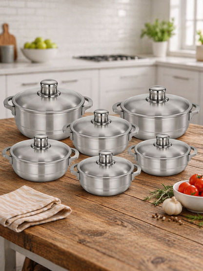 Ensemble Marmites cuisine Aluminiun – 6 Pièces