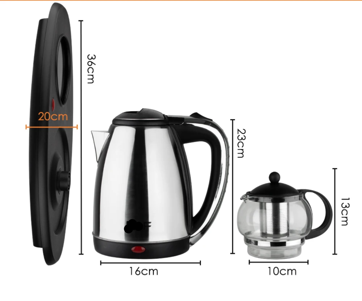 Ensemble Théière en Verre + Bouilloire Électrique 2 en 1