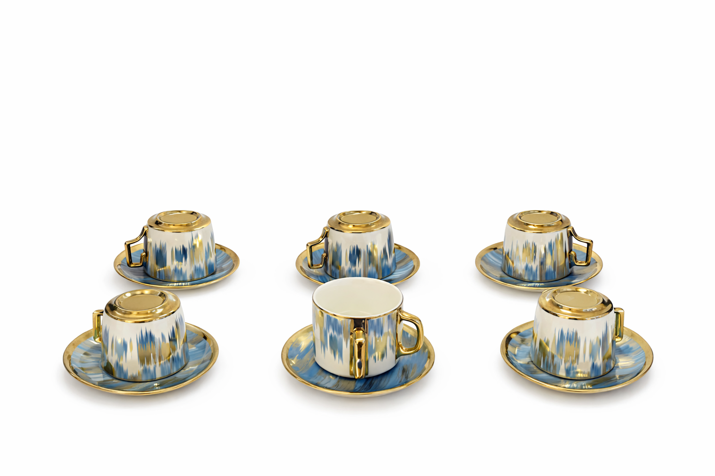 Ensemble tasses et sous-tasses en porcelaine