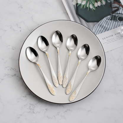 Cuillères petit modèle inox dorées – Lot de 6 pièces