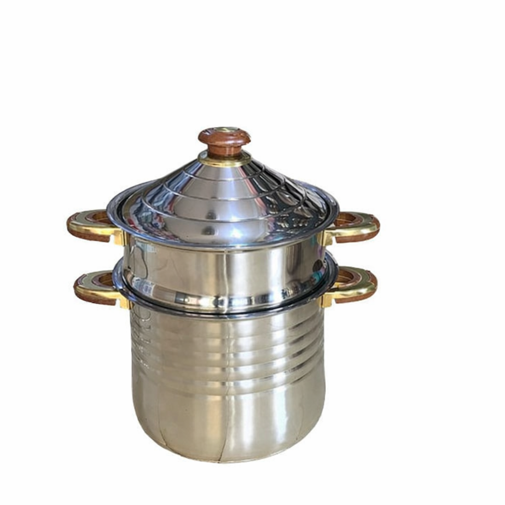 Couscoussier Inox 8L avec Poignées en Bois