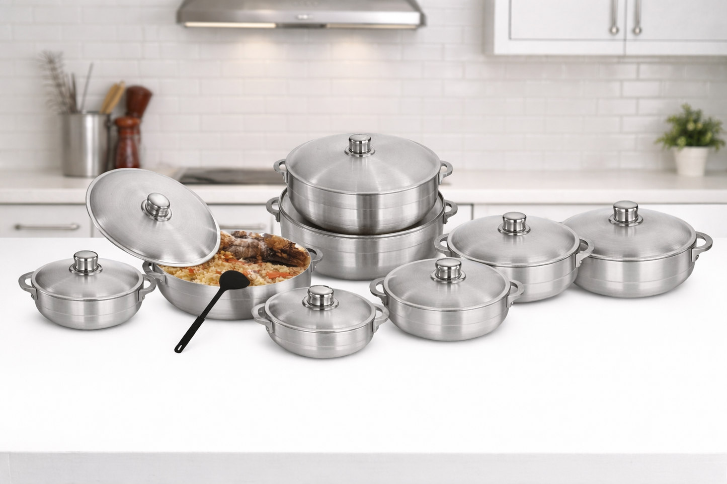 Ensemble Marmites cuisine Aluminiun – 6 Pièces