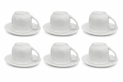 Ensemble tasse avec sous-tasse 6 pièce