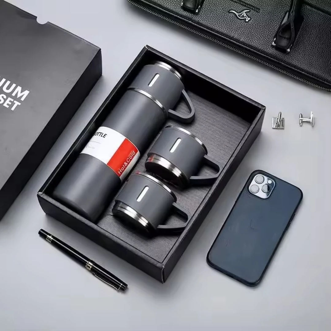 Thermos Isotherme 500 ML avec 2 Tasses Assorties