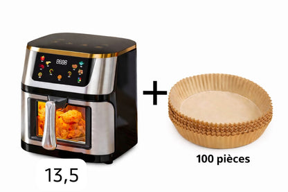 Pack Cuisine Air fryer 12L + lot de 100 papiers cuisson