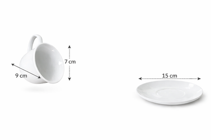 Ensemble tasse avec sous-tasse 6 pièce