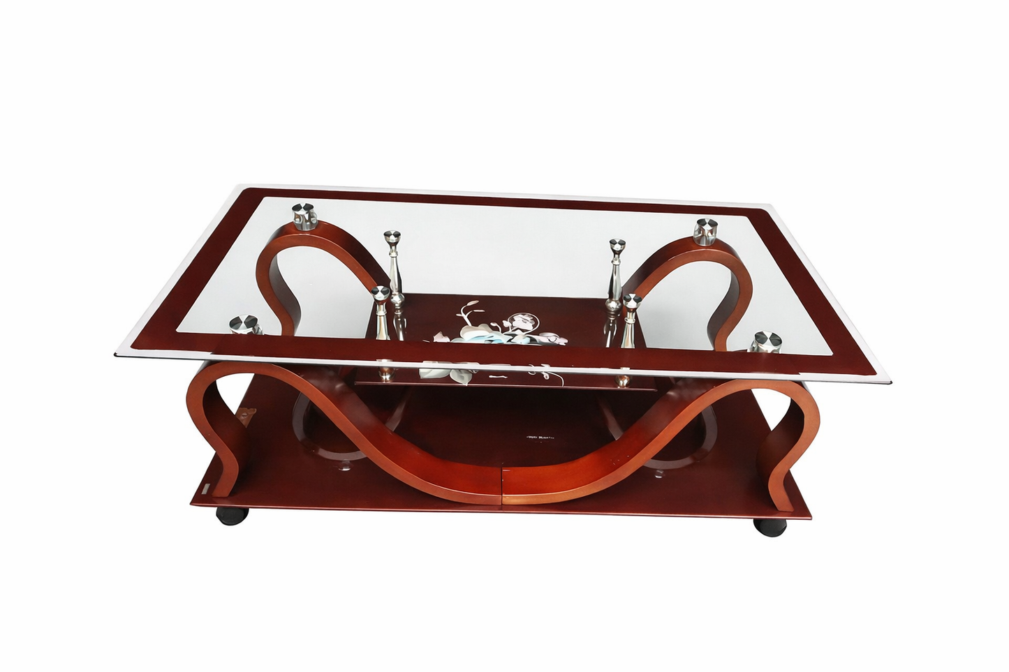 Table basse Élégance en verre et bois