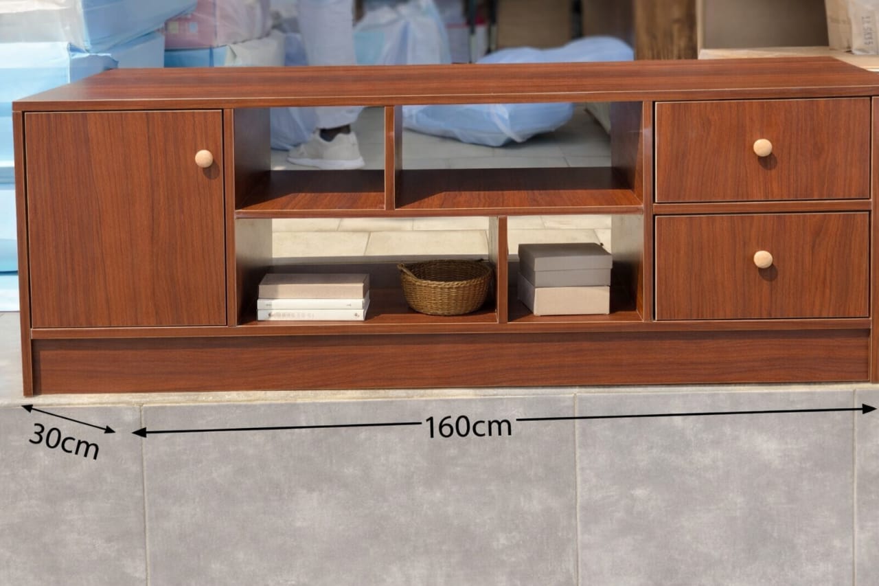 Meuble TV moderne en bois – 160×30×40 cm | Design élégant avec tiroirs et rangements, livraison gratuite à dakar