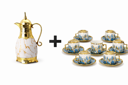 Pack ensemble tasse sous tasse 6 pièce plus thermos 1L