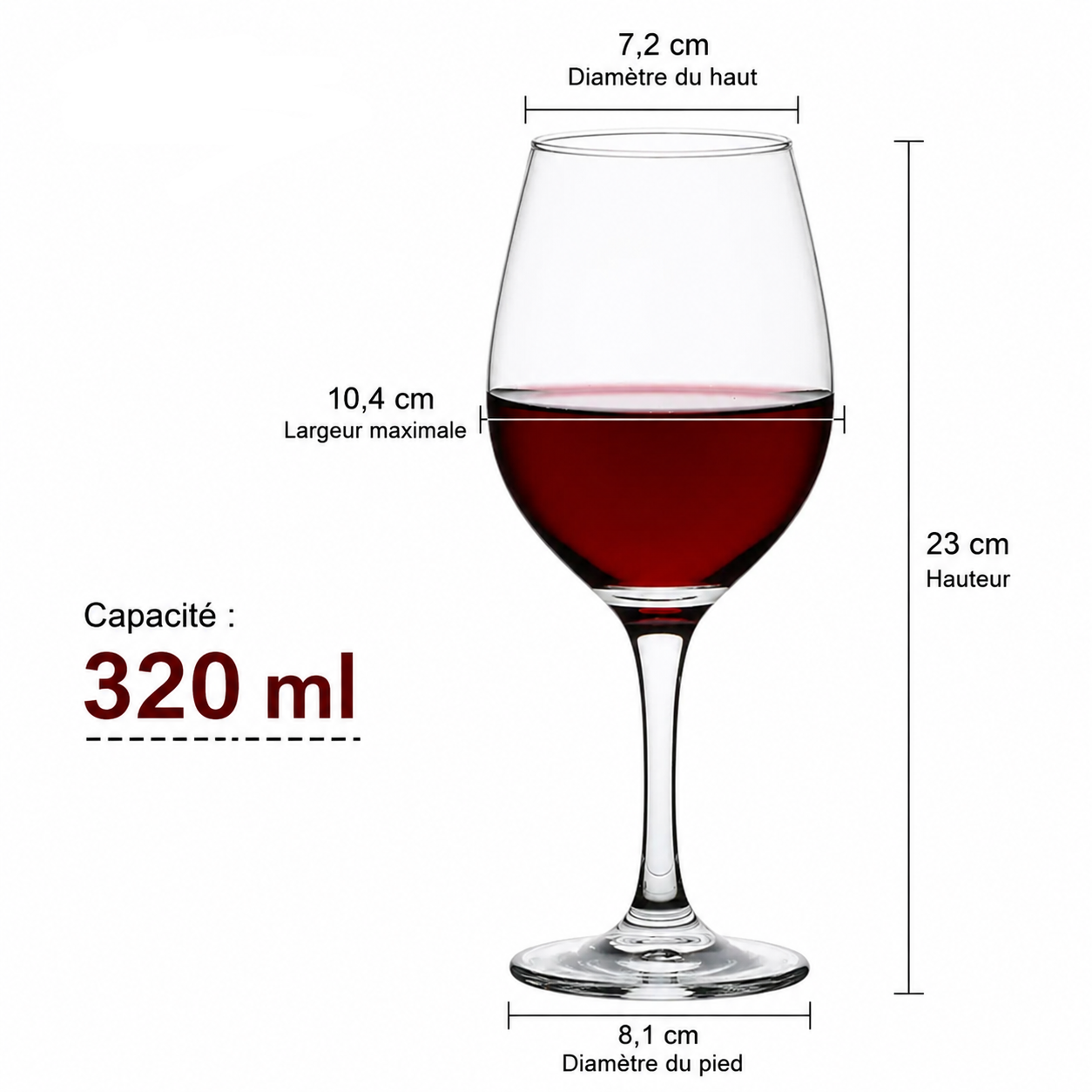 Verre à vin et champagne 320 ml