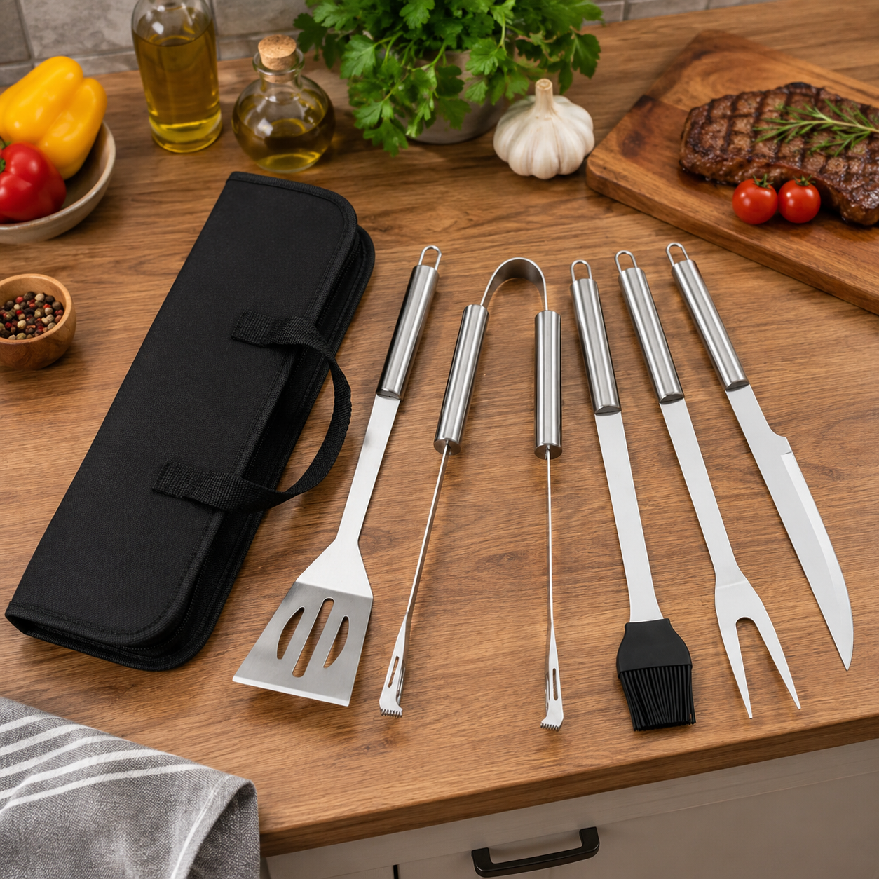 Ensemble d'ustensiles barbecue 6 pcs