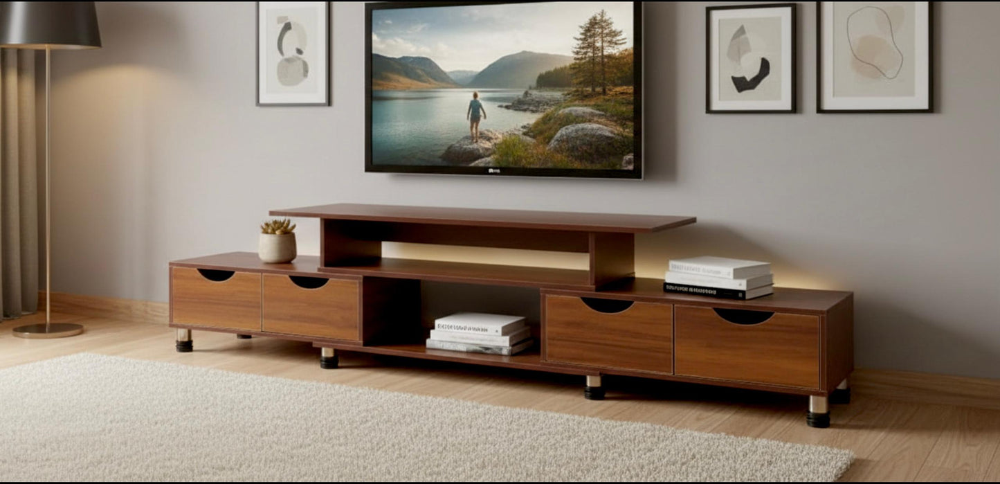 Meuble TV  moderne en bois – 110 cm | Design élégant avec rangement.