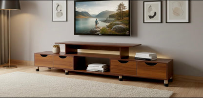 Meuble TV  moderne en bois – 110 cm | Design élégant avec rangement.