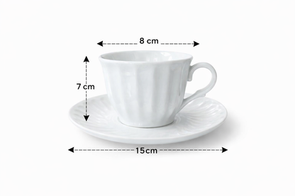 Ensemble tasse avec sous-tasse petit déjeuner,6 pièce